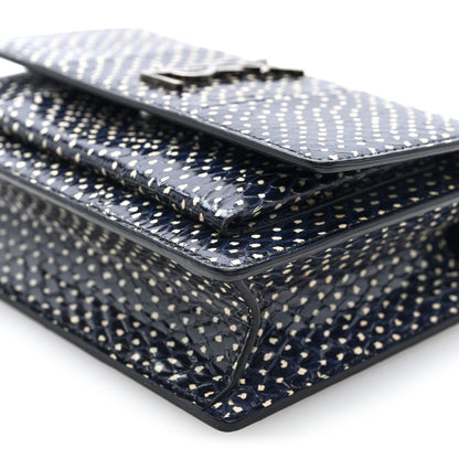 Saint Laurent Elaphe Nappa Monogram Sunset Chain Wallet Black White 8 of 8