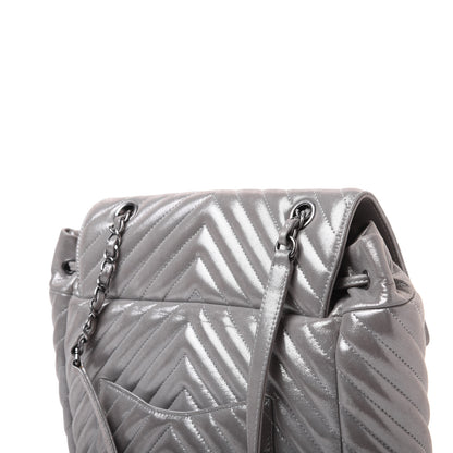 Chanel Metallic Calfskin Chevron Quilted Small Urban Spirit Backpack Silver 30 of 31