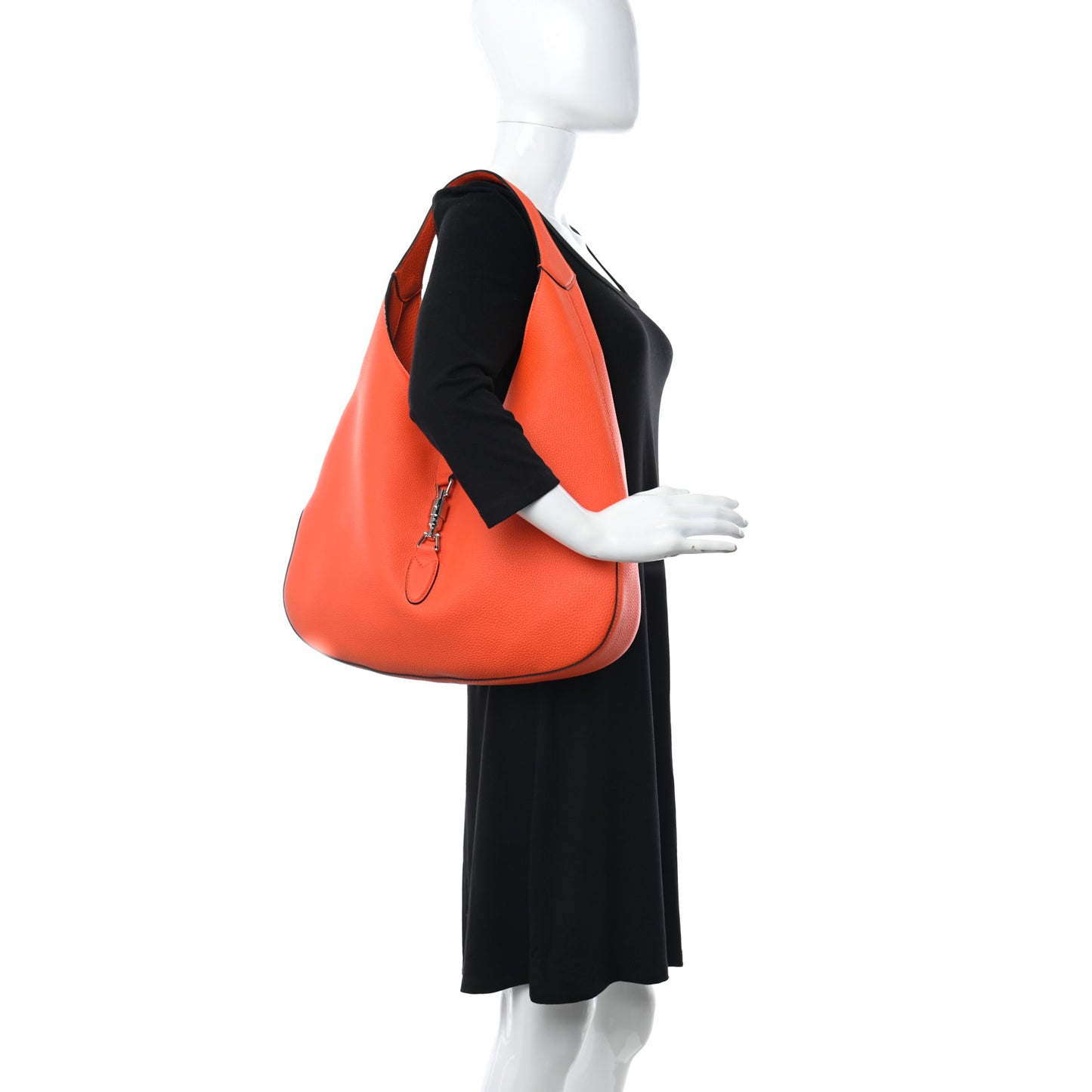 Soft Grained Calfskin Large Jackie Hobo Orange