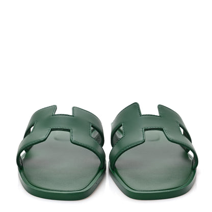 Hermes Calfskin Oran Sandals 36 Vert Electrique 2 of 7
