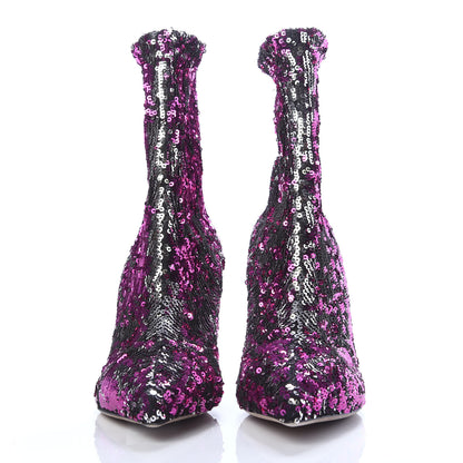 Valentino Garavani Sequin Ankle Boots 37.5 Pink Silver 2 of 7