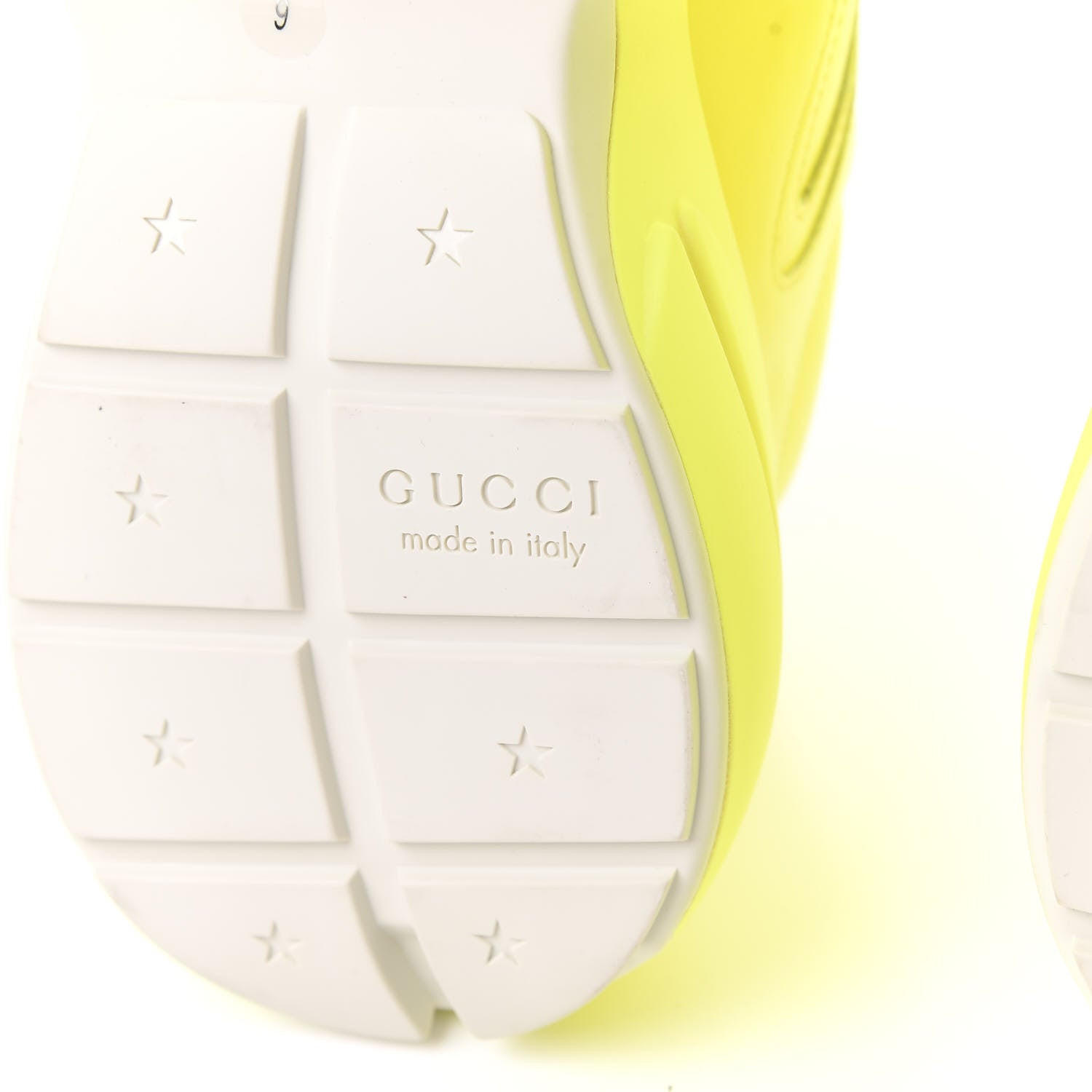 Gucci Calfskin Mens Rhyton Sneakers 9 Yellow Fluo 8 of 11