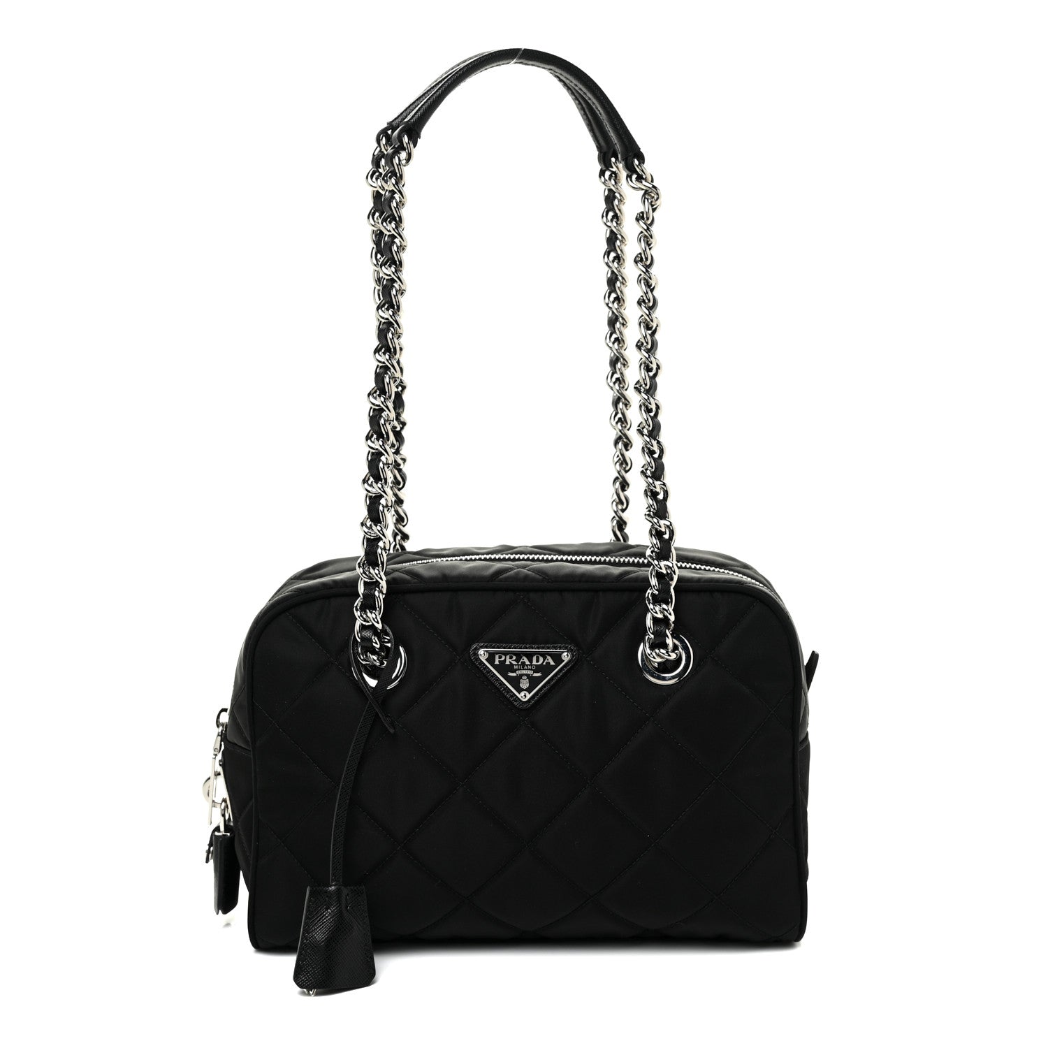 Prada Nylon Tessuto Impuntu Quilted Shoulder Bag Black 1 of 9