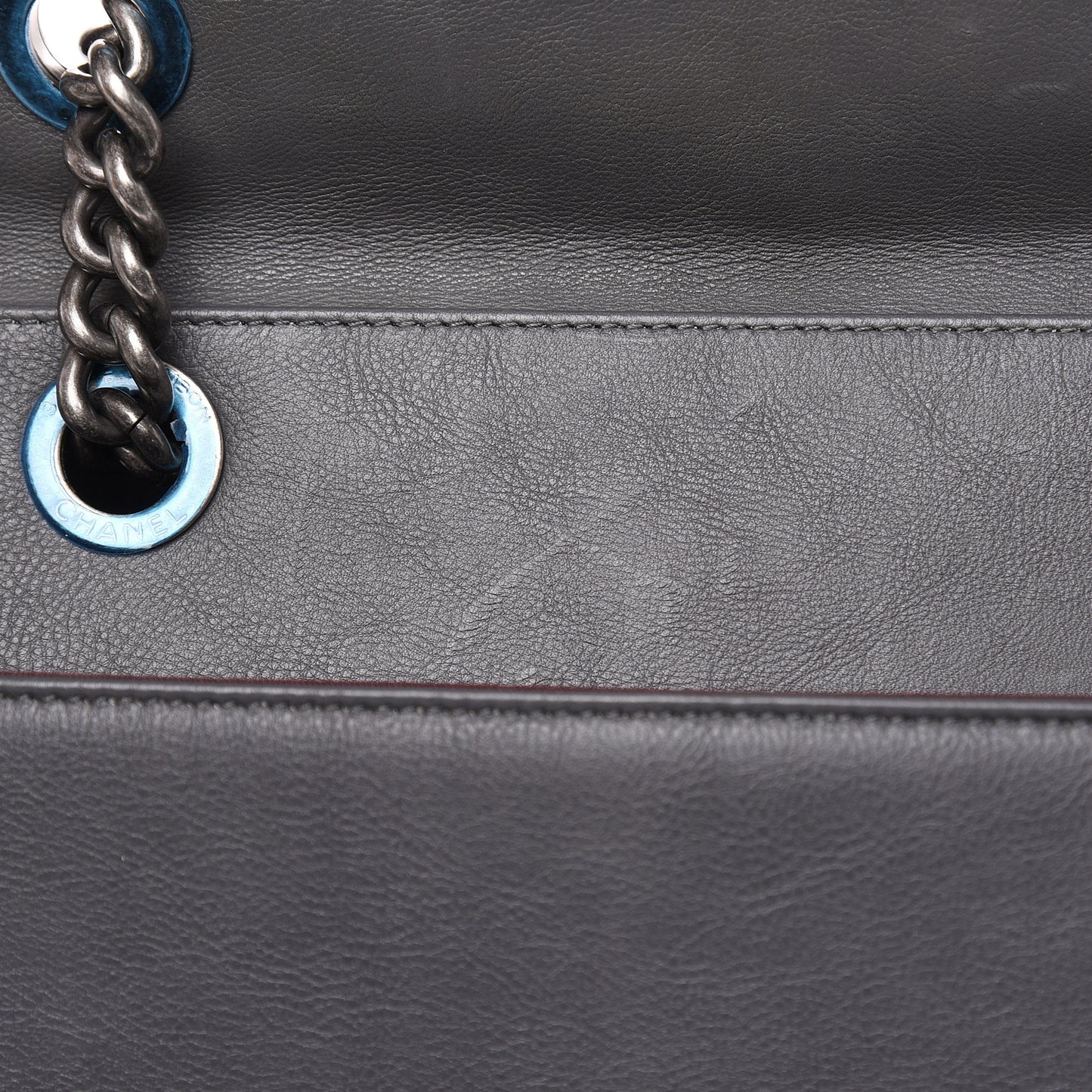 Calfskin Stitched Large Boy Shopping Tote Grey