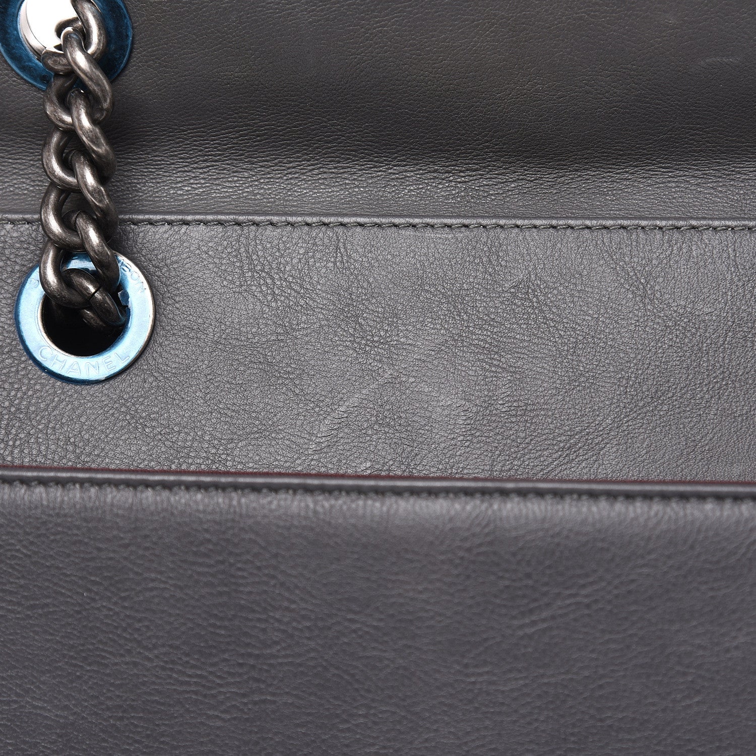 Chanel Calfskin Stitched Large Boy Shopping Tote Grey 14 of 19