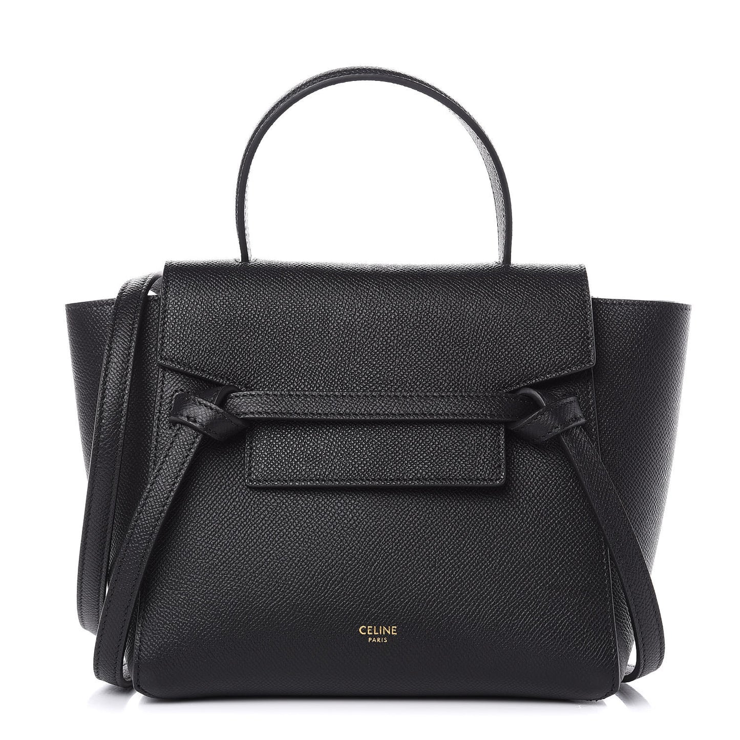 Grained Calfskin Nano Belt Bag Black