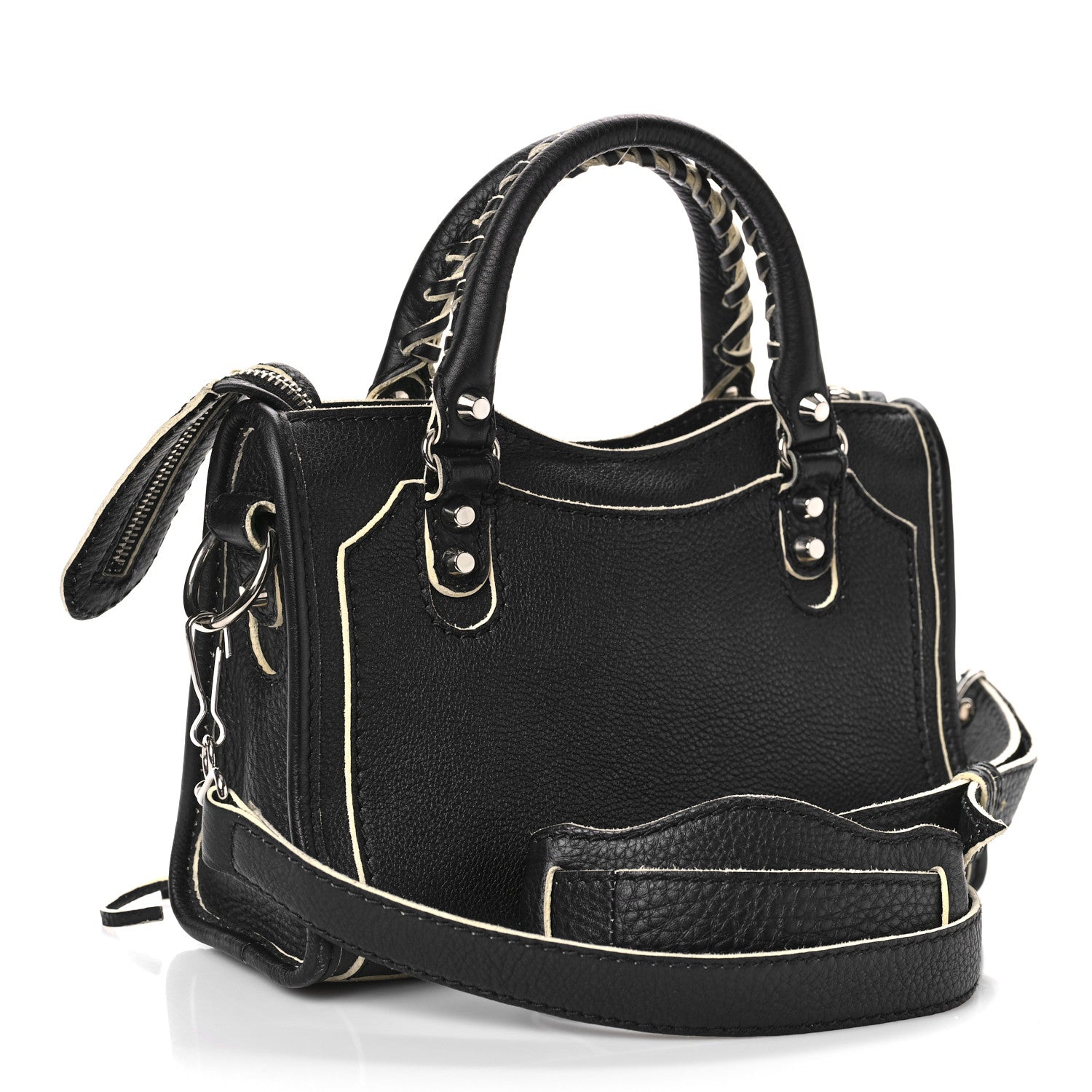 Balenciaga Supple Grained Calfskin Classic Silver Hardware Highlight Mini City Black 3 of 9
