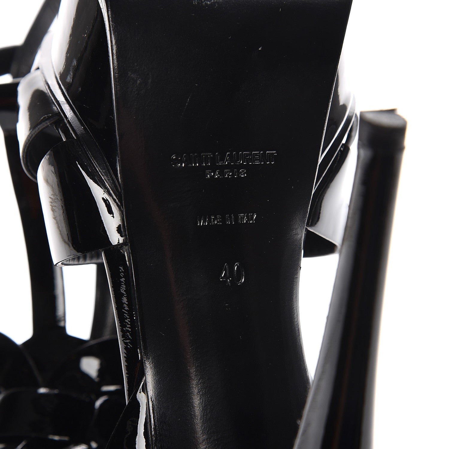 Saint Laurent Patent Tribute 105 Platform Sandals 40 Black 7 of 8
