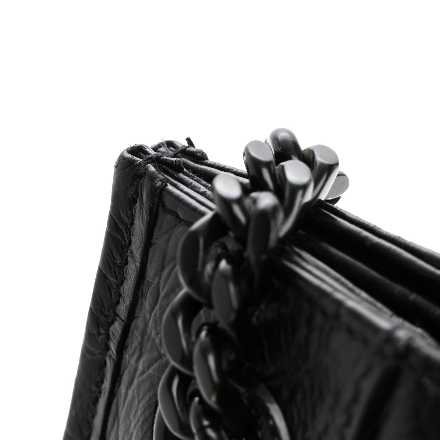 Saint Laurent Calfskin Crocodile Embossed Monogram Medium Niki Shopping Bag Black 11 of 11