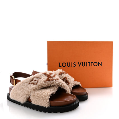 Louis Vuitton Shearling Paseo Flat Comfort Sandal 40 Nude 10 of 10
