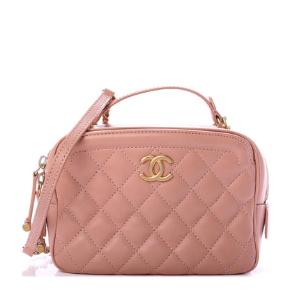 Chanel Calfskin Quilted CC Small Vanity Case Dark Beige 1 of 9