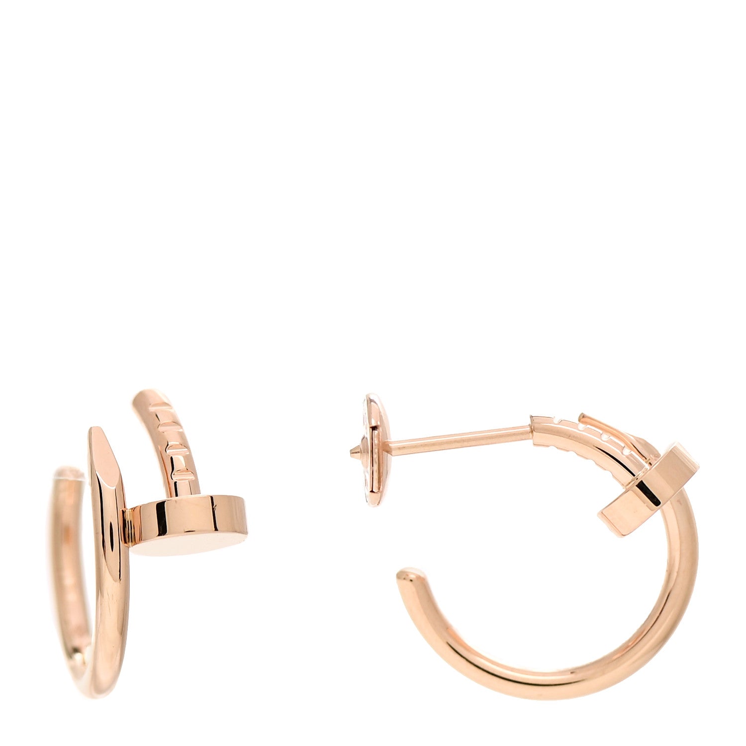Cartier 18K Pink Gold Juste Un Clou Hoop Earrings 1 of 5