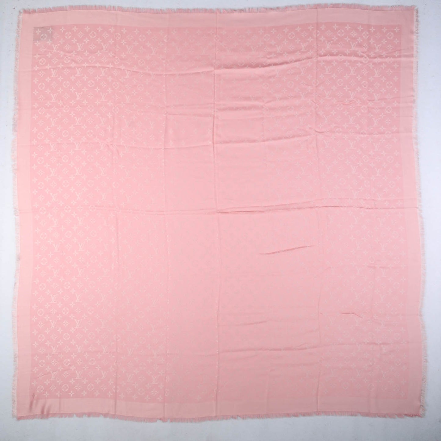 Silk Lurex Wool Monogram Shine Shawl Rose Velours