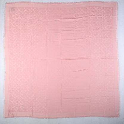 Louis Vuitton Silk Lurex Wool Monogram Shine Shawl Rose Velours 2 of 4
