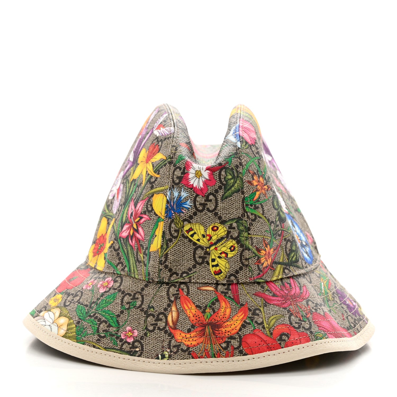 Gucci GG Supreme Monogram Flora Bucket Hat White 3 of 11