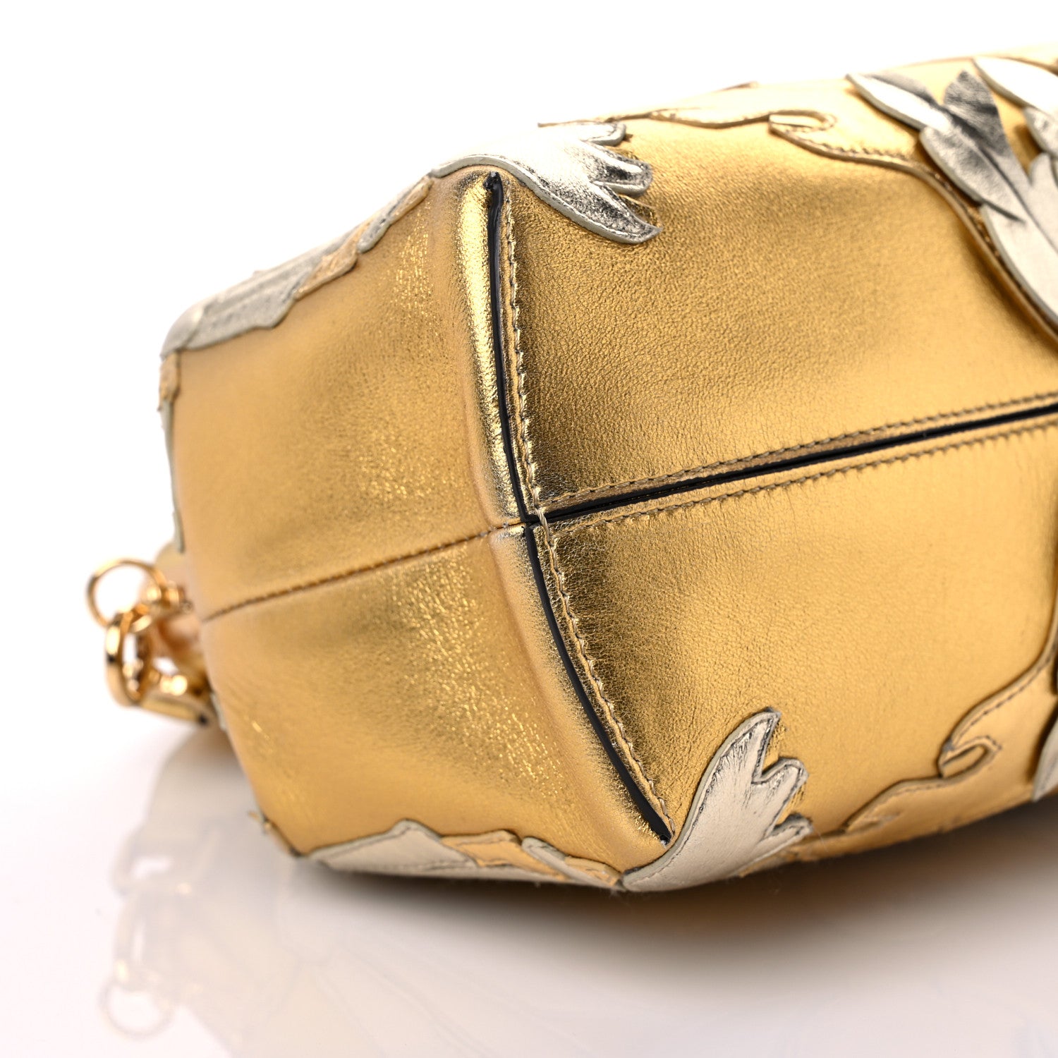 Fendi X VERSACE Vitello Laminato Catalan Mirror Fendace FF Medium Fendi First Oro 7 of 8