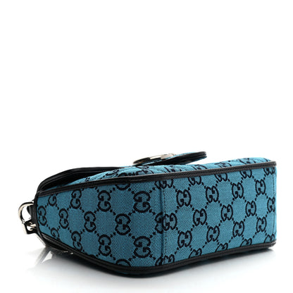 Gucci Monogram Multicolor Matelasse Diagonal Mini GG Marmont Top Handle Shoulder Bag Light Blue 4 of 11