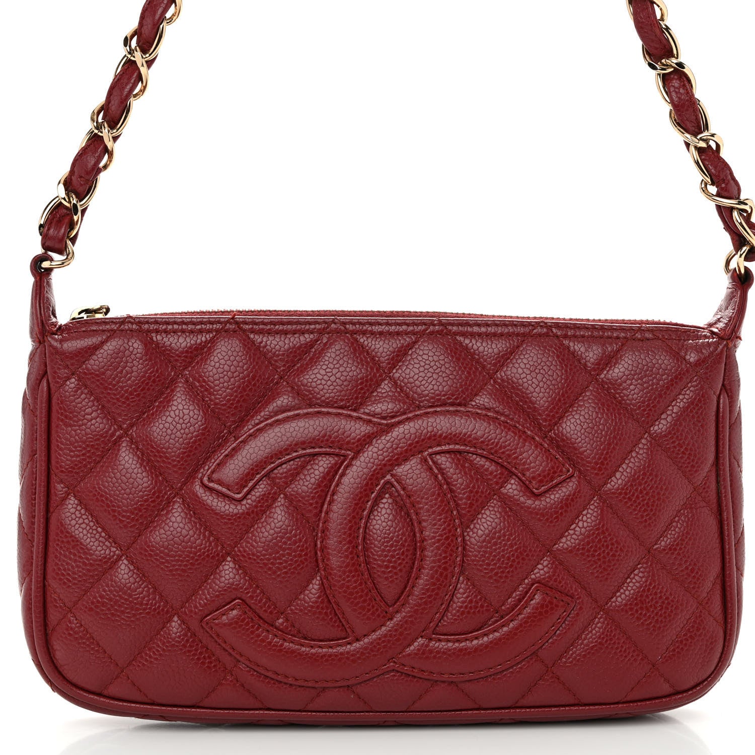 Chanel Caviar Quilted Timeless CC Shoulder Bag Red 8 of 13