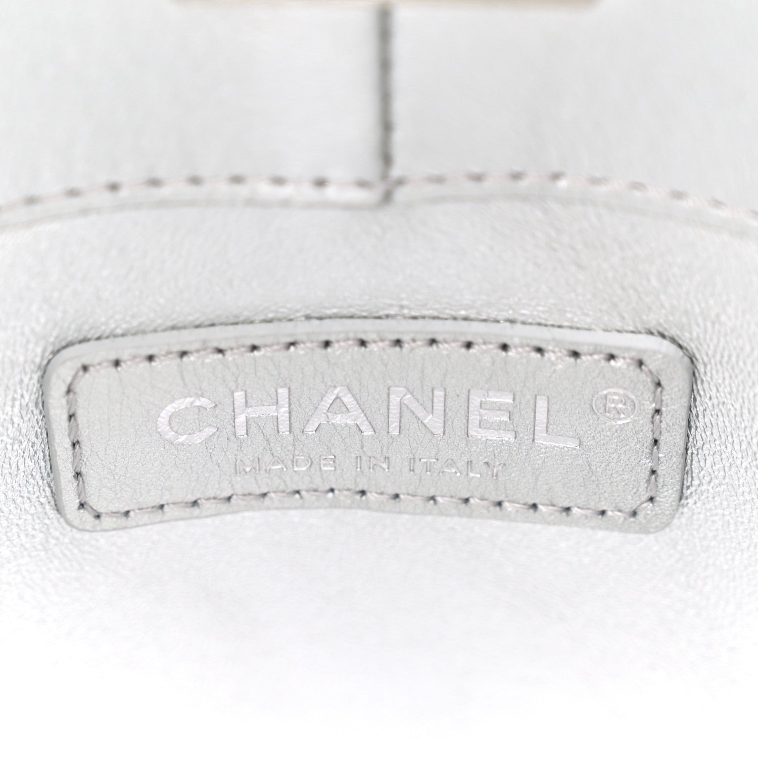 Chanel Hammered Metallic Calfskin Quilted Vanity Clutch With Chain Silver 6 of 10