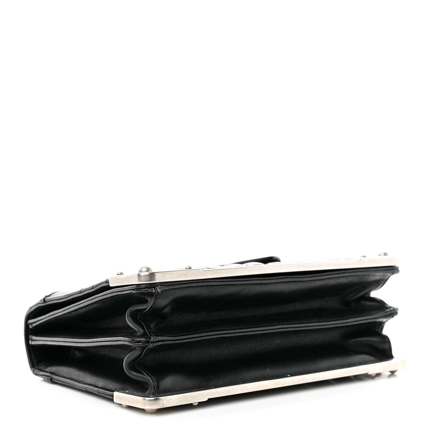 Prada Soft Calfskin Impunture Diagramme Cahier Bag Black 4 of 11