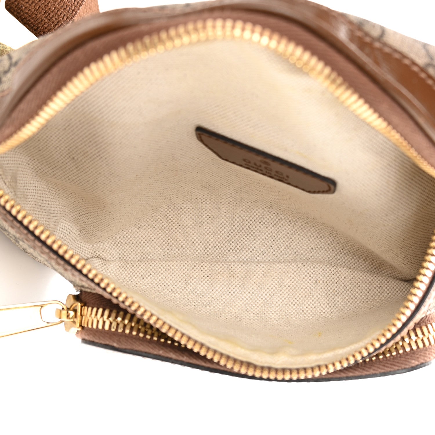 Gucci GG Supreme Monogram Textured Calfskin Retro Interlocking G Belt Bag Beige Ebony Brown Sugar 5 of 16