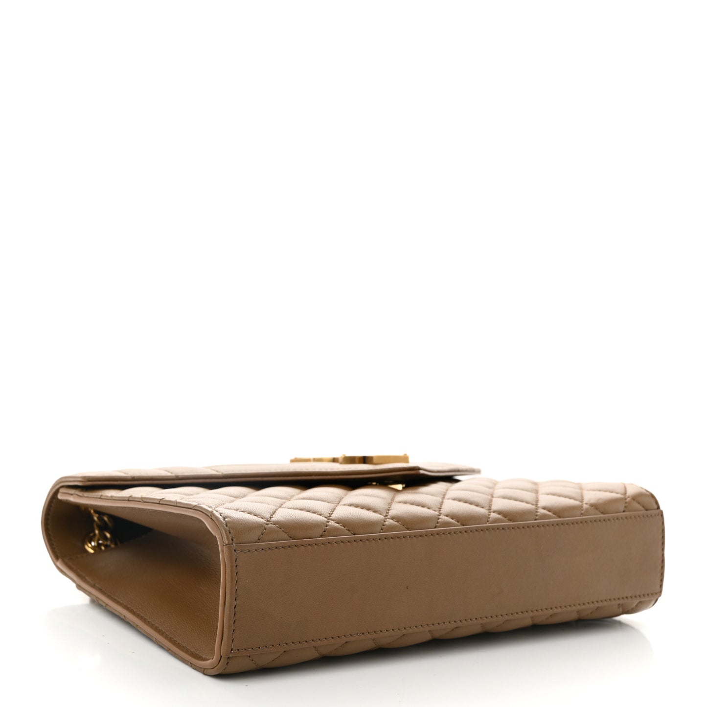 Lambskin Mixed Matelasse Triquilt Medium Monogram Satchel Dark Cork
