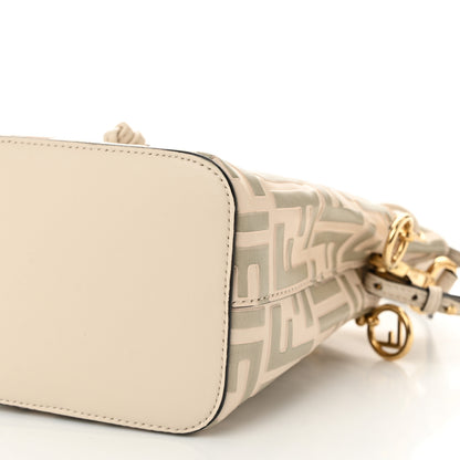 Fendi Vitello Liberty F is Fendi Bi-Color FF 1974 Embossed Mini Mon Tresor Bucket Bag Camelia Mandorlo 10 of 10