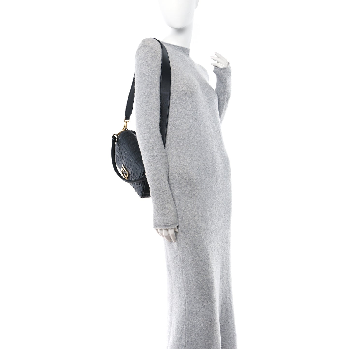 Nappa FF 1974 Embossed Baguette Black