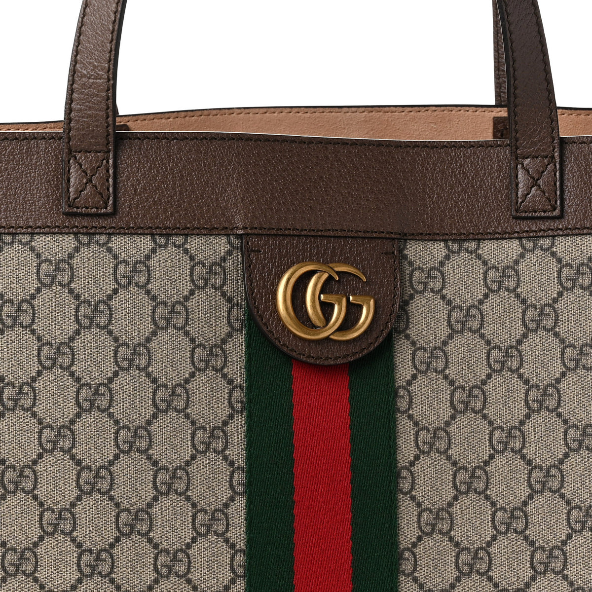 Gucci GG Supreme Monogram Web Ophidia Tote Brown 9 of 11