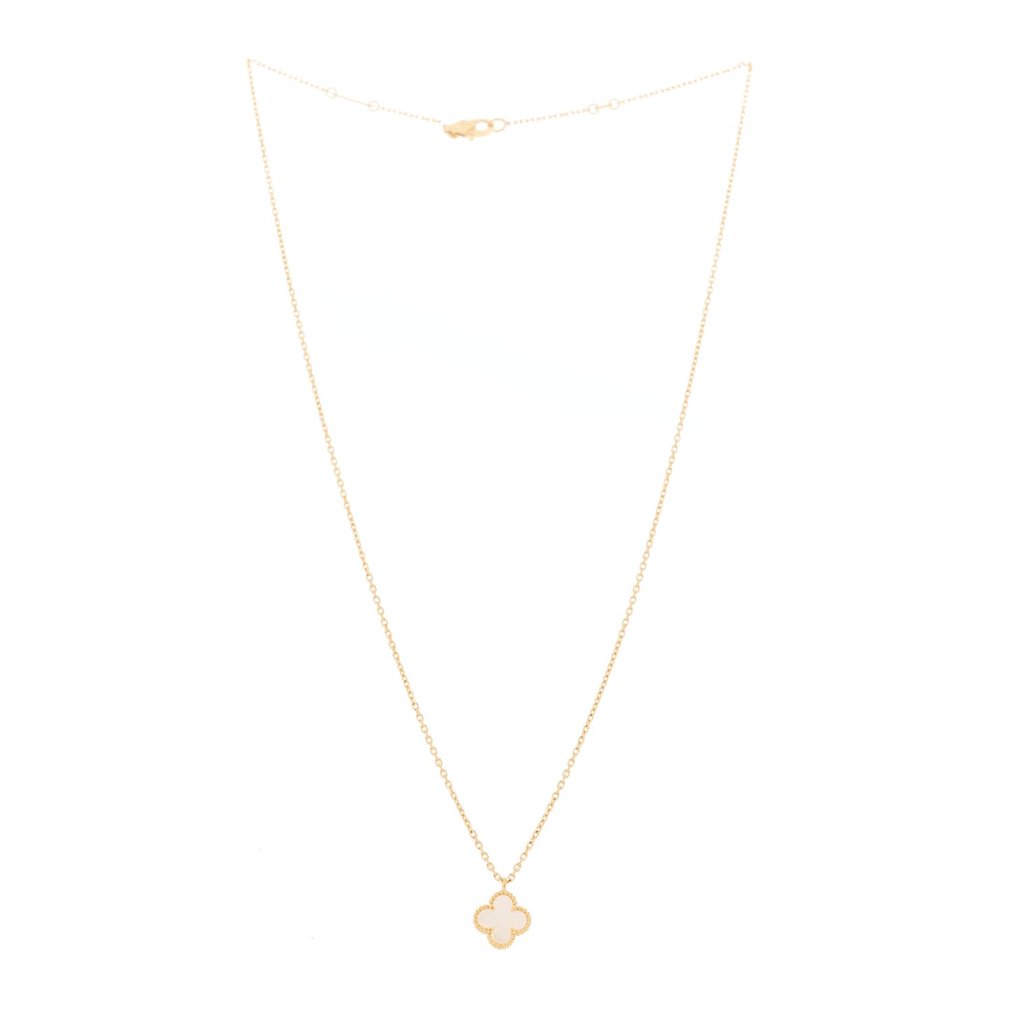 18K Yellow Gold Mother of Pearl Sweet Alhambra Pendant Necklace