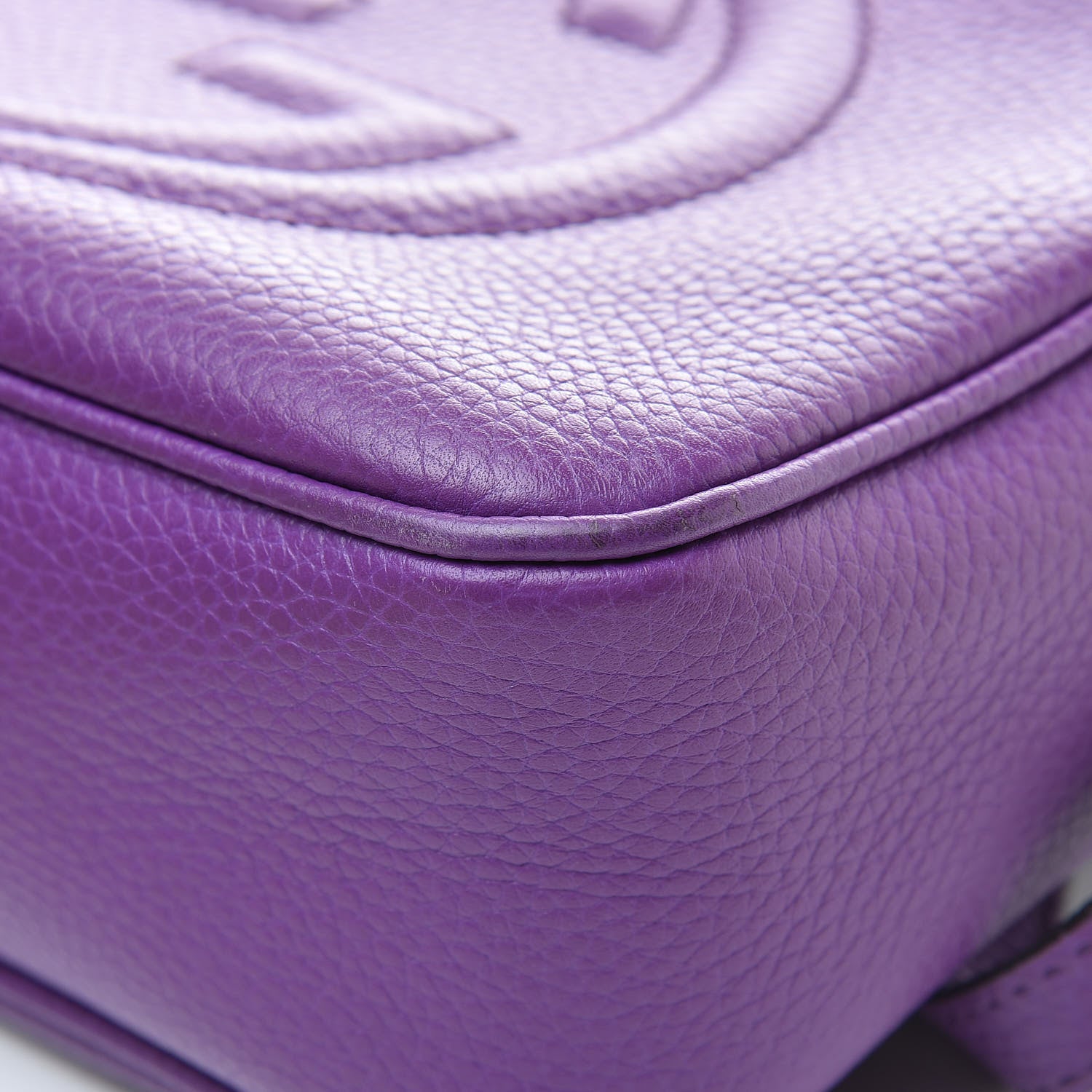 Gucci Pebbled Calfskin Small Soho Disco Bag Shine Purple 10 of 14
