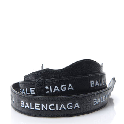 Balenciaga Agneau Classic Hardware Logo Shoulder Strap Black 2 of 4