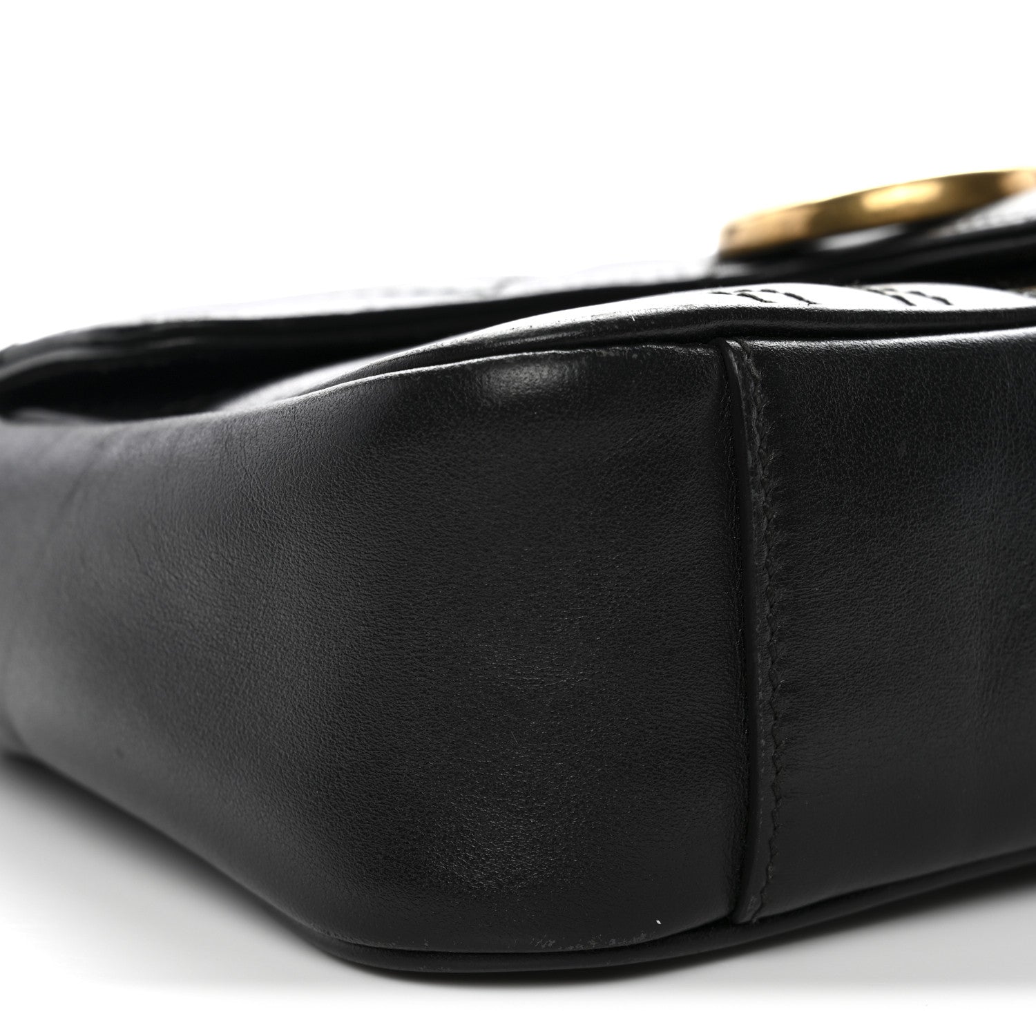 Gucci Calfskin Matelasse Mini GG Marmont Shoulder Bag Black 9 of 15