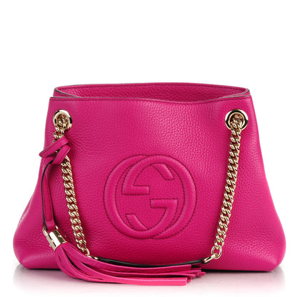 Gucci Cellarius Calfskin Small Soho Chain Shoulder Bag Bright Bouganville 1 of 7