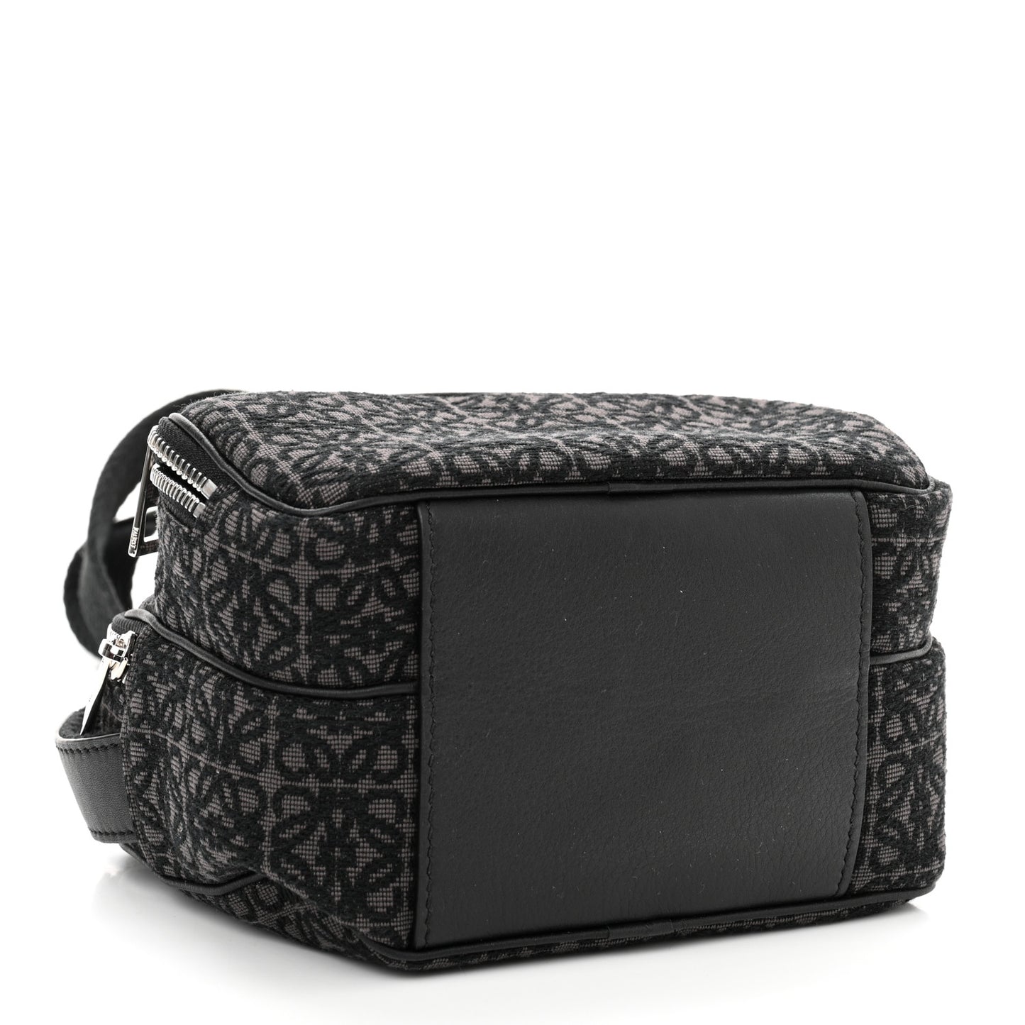 Jacquard Anagram Calfskin Mini Camera Bag Anthracite Black