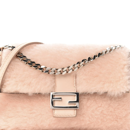Fendi Shearling Shiny Nappa Micro Baguette Light Rose 10 of 10