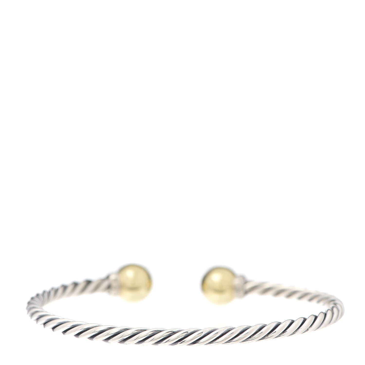 David Yurman Sterling Silver 18K Yellow Gold Diamond 9mm Solari Bead Bracelet 3 of 6