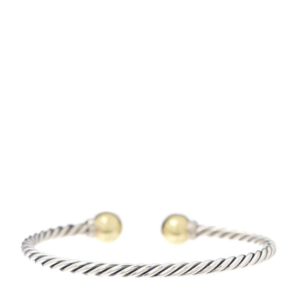 David Yurman Sterling Silver 18K Yellow Gold Diamond 9mm Solari Bead Bracelet 3 of 6
