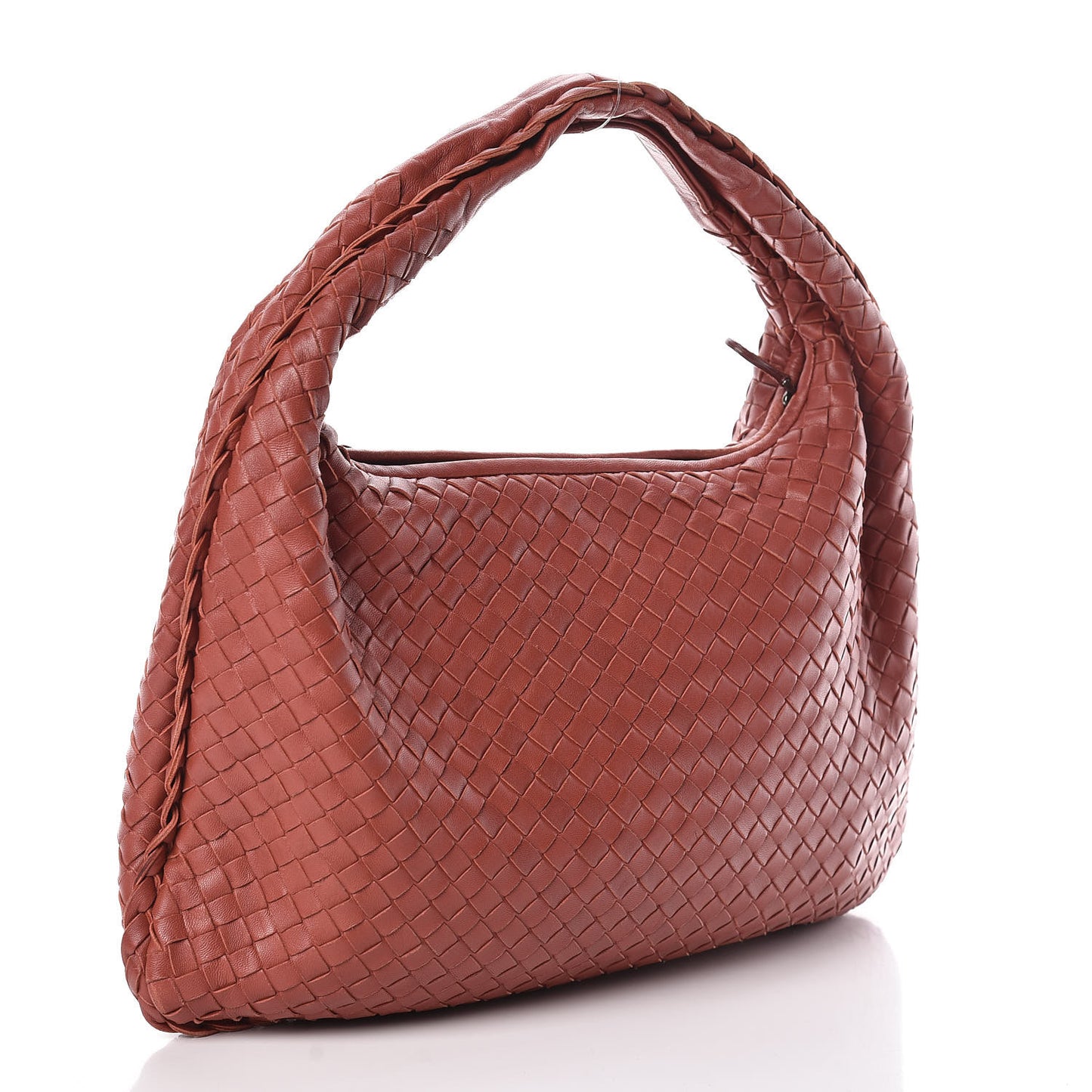 Nappa Intrecciato Small Veneta Hobo Brique