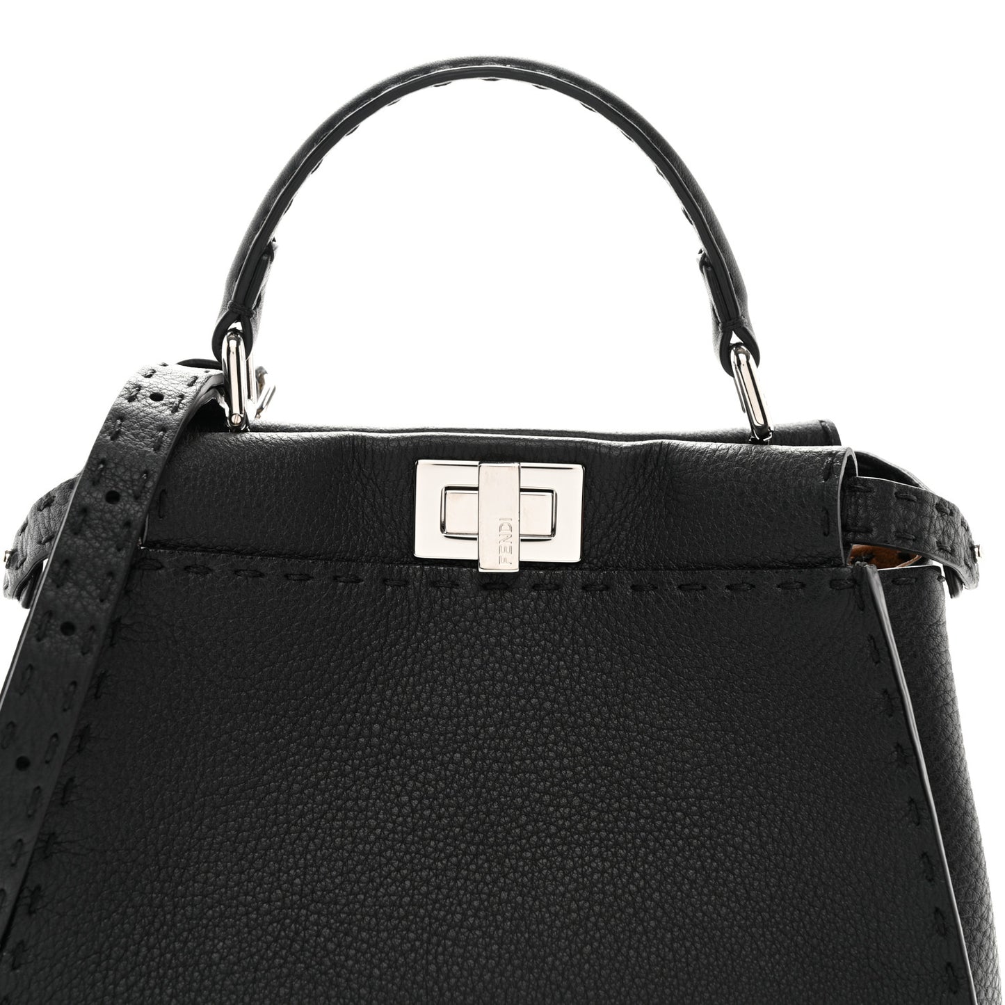 Cuoio Romano Selleria Bi-Color Mini Peekaboo Iconic Satchel Black Mou