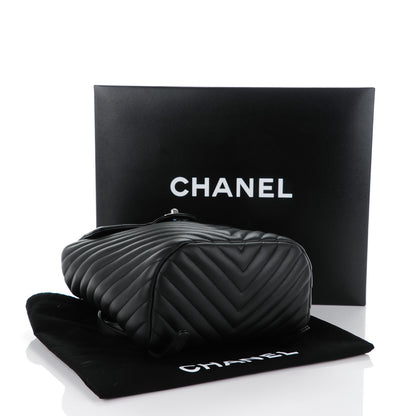 Chanel Calfskin Chevron Quilted Small Urban Spirit Backpack Black 4 of 8
