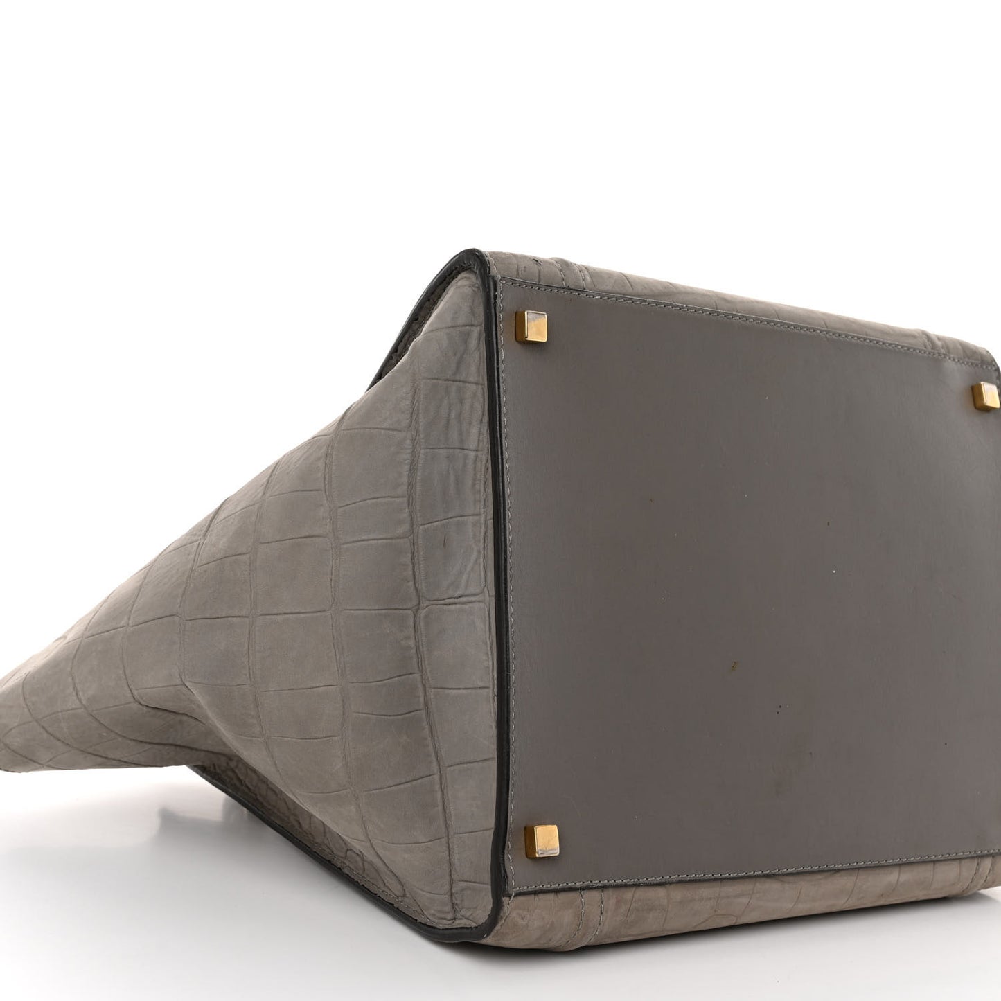 Crocodile Embossed Nubuck Large Phantom Luggage Grey