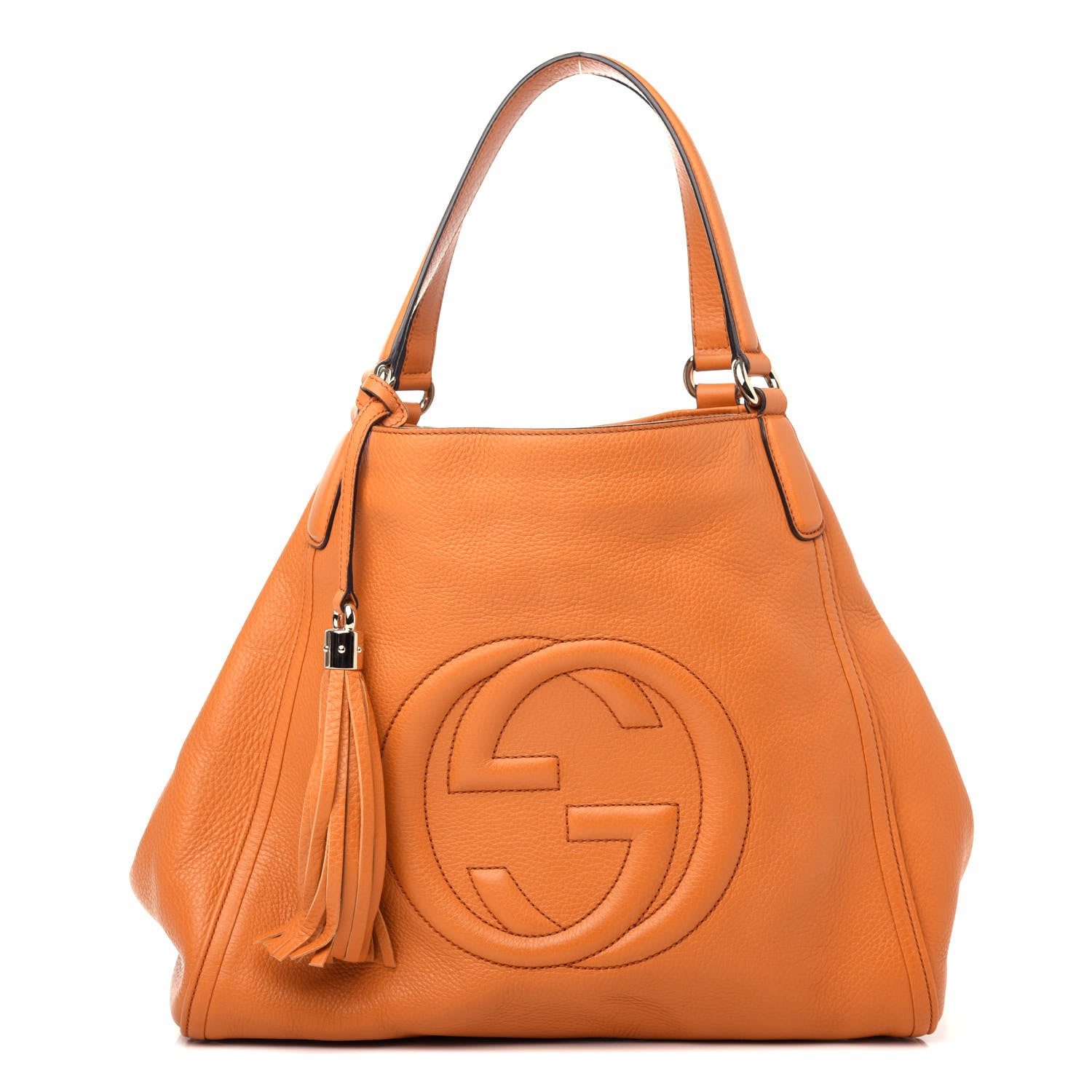 Gucci Pebbled Calfskin Medium Soho Shoulder Bag Curcuma 1 of 10