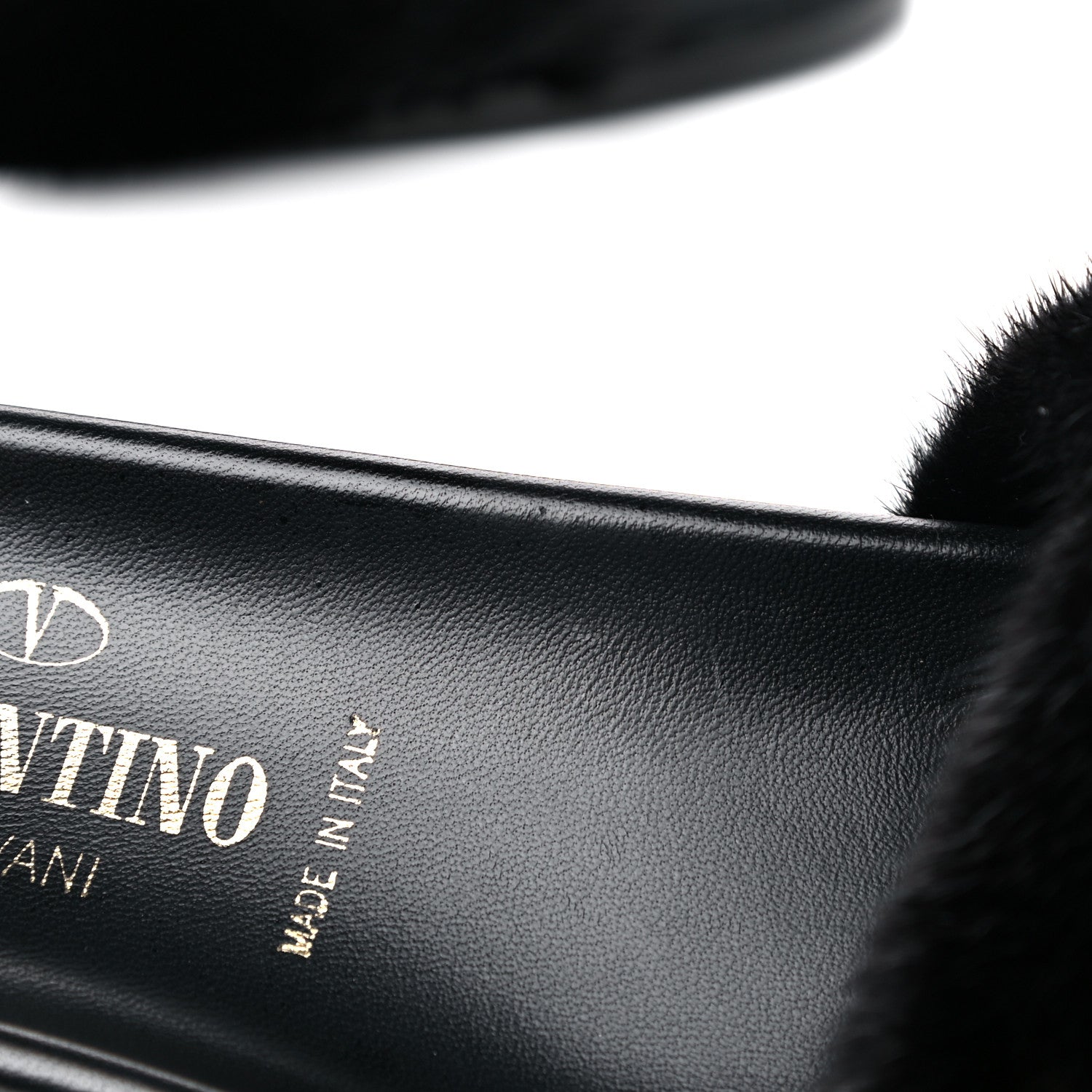 Valentino Garavani Mink Fur Rockstud Slide Sandals 36 Black 13 of 13