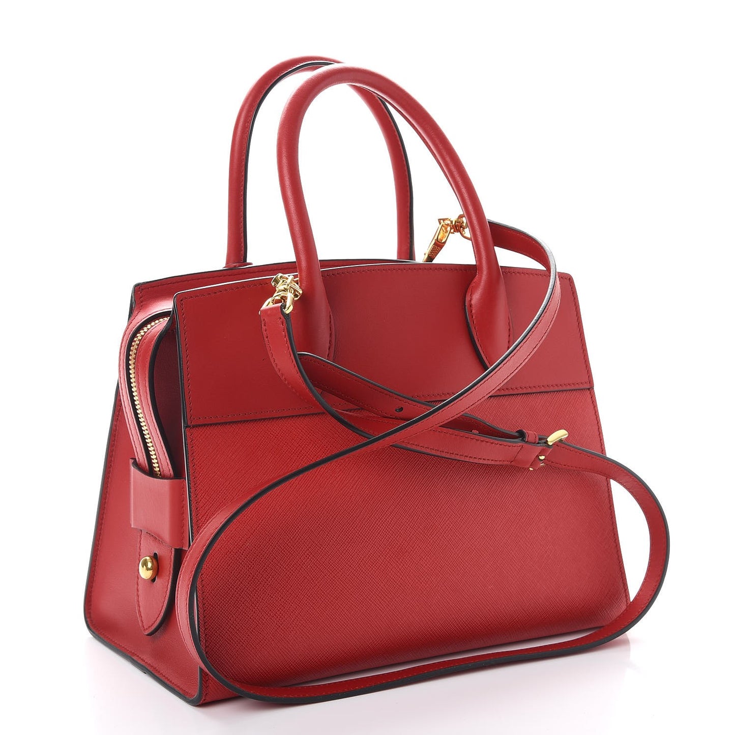 Saffiano City Calf Small Esplanade Tote Rosso
