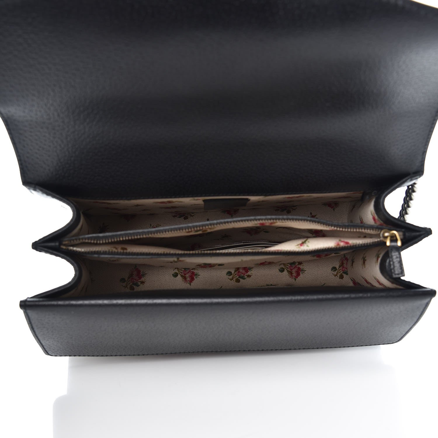 Gucci Calfskin Web Floral Embroidered Medium Dionysus Shoulder Bag Black 5 of 7