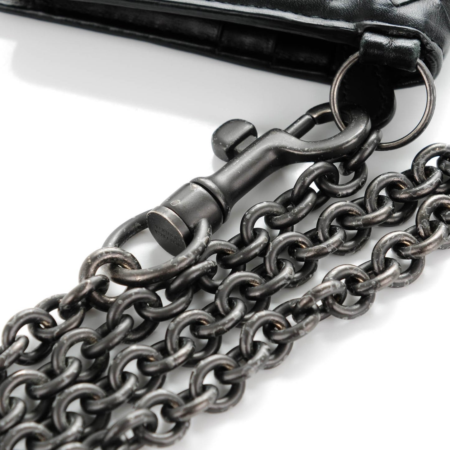 Nappa Intrecciato Continental Wallet on Chain Nero Black
