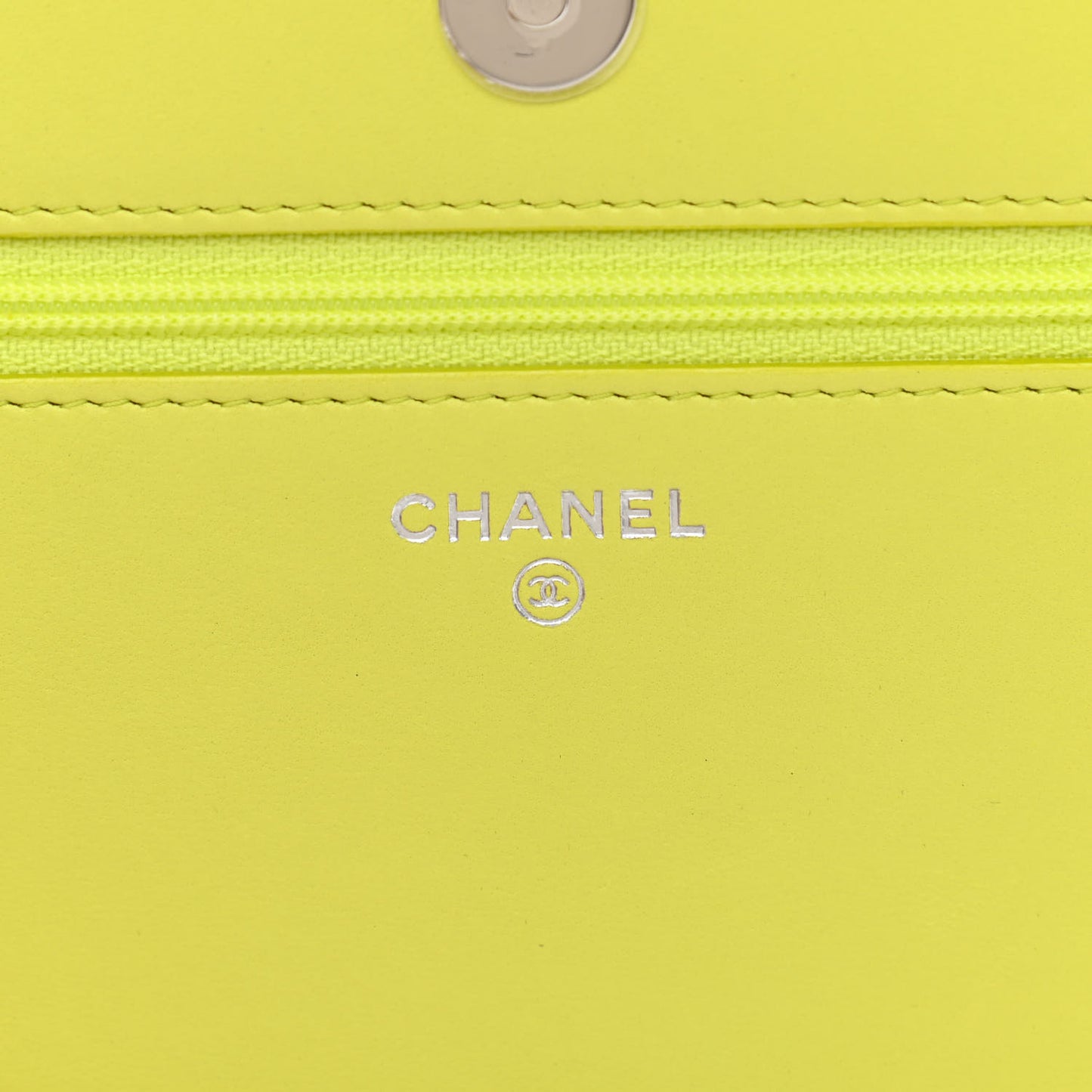 Lambskin Stitched Pop Stitches Wallet On Chain WOC Yellow
