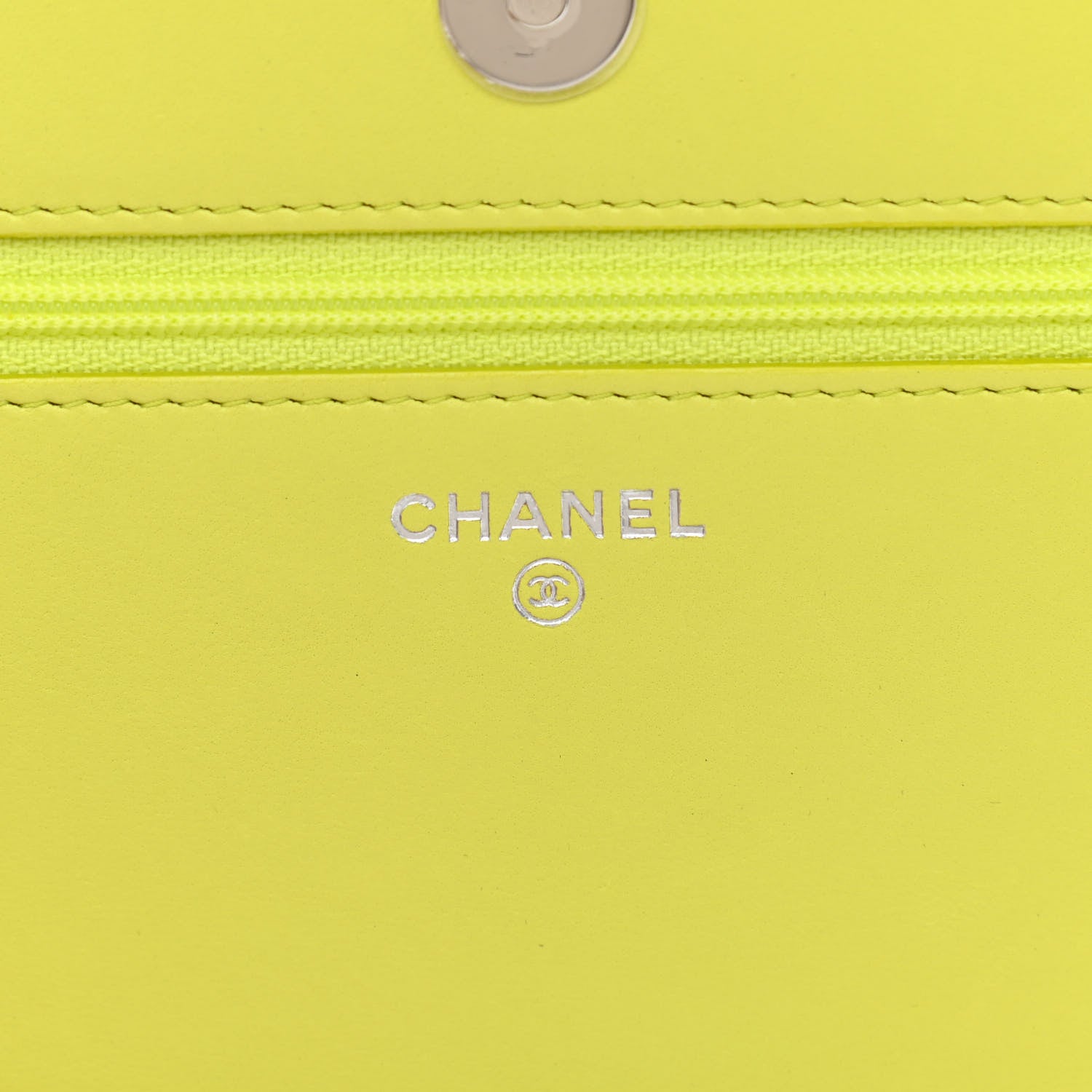 Chanel Lambskin Stitched Pop Stitches Wallet On Chain WOC Yellow 9 of 11