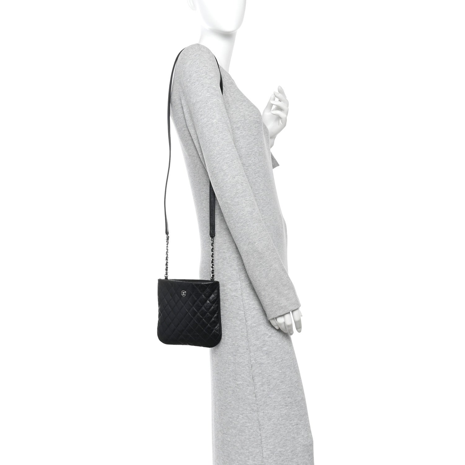 Chanel Aged Calfskin Quilted Crossbody Bag Black 2 of 10
